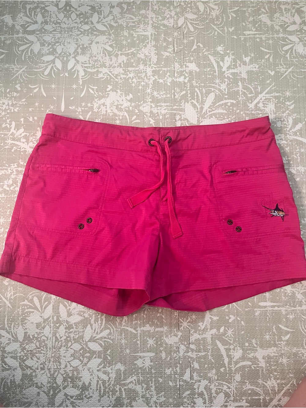 Guy Harvey Bright Pink Athletic Drawstring Shorts